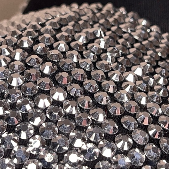 BLACK STUDDED SPARKLE WOMENS HAT BIKER GOTH PUNK SILVER - Picture 5 of 10